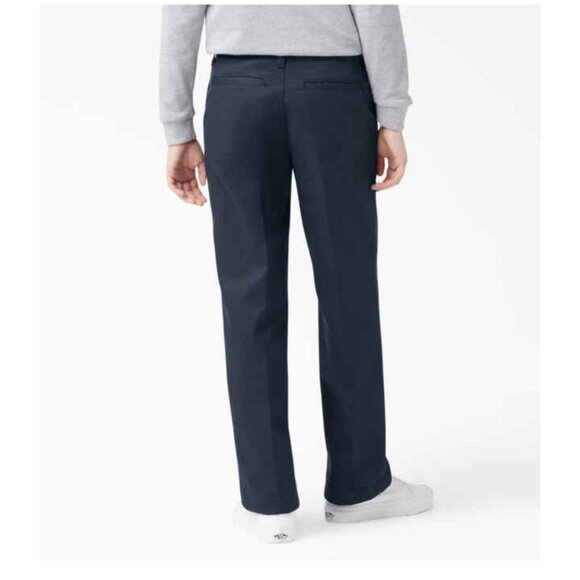 Dickies Boys Classic Fit Pants Reinforced Knee Size 12 Husky Navy Blue School - Picture 2 of 11